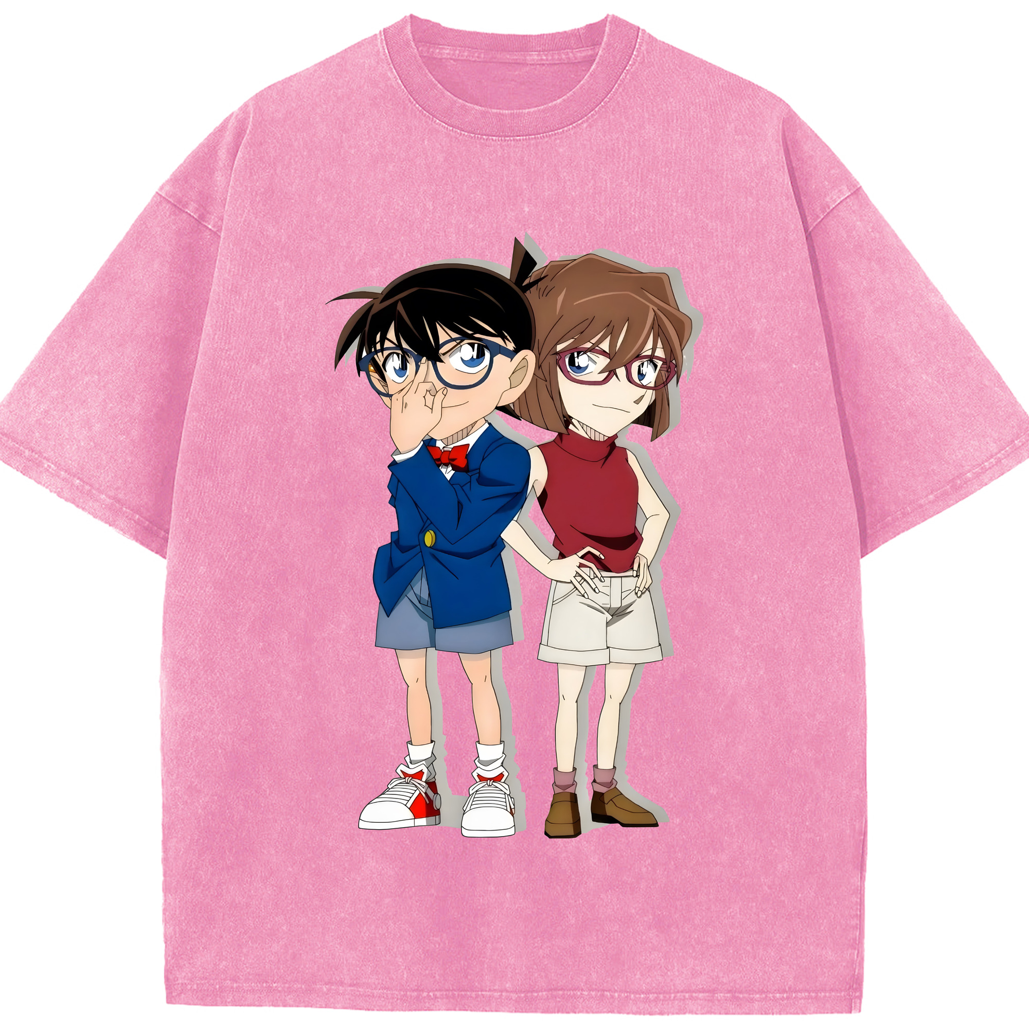 （画像用） 名探偵コナン 灰原 哀 はいばら あい Detective Conan Anita Hailey、Vi Graythorn Haibara Ai 綿100% ヴィンテージ風 半袖Tシャツ（フロントプリント）